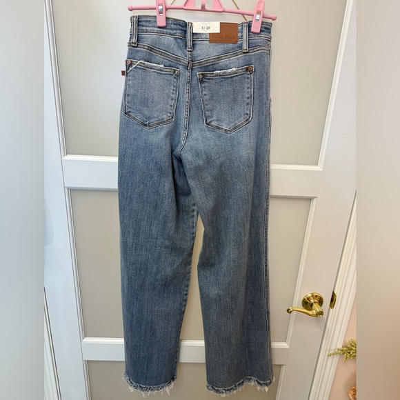 Judy Blue High Waist Retro Wide Leg Jeans | Stretch Denim - Picture 7 of 12